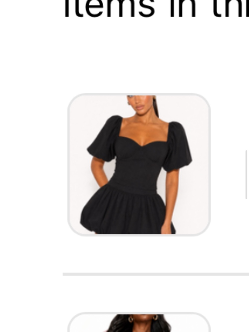 Black Puff-Sleeve Sweetheart top